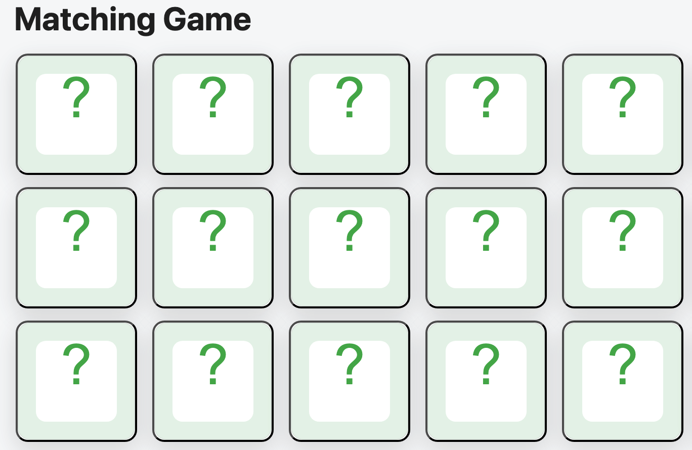 Matching Game screenshot