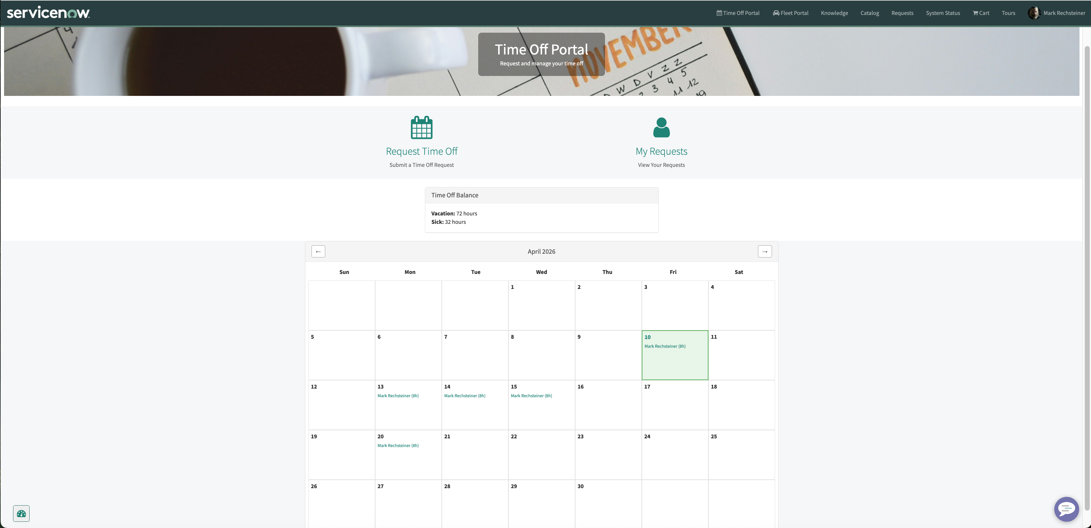 Placeholder preview for Time Off Portal walkthrough