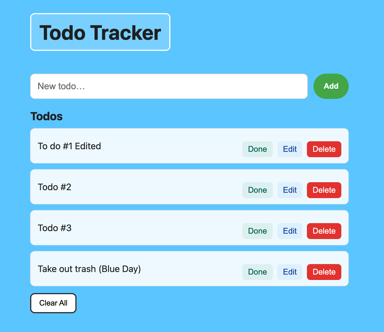 Todo Tracker screenshot